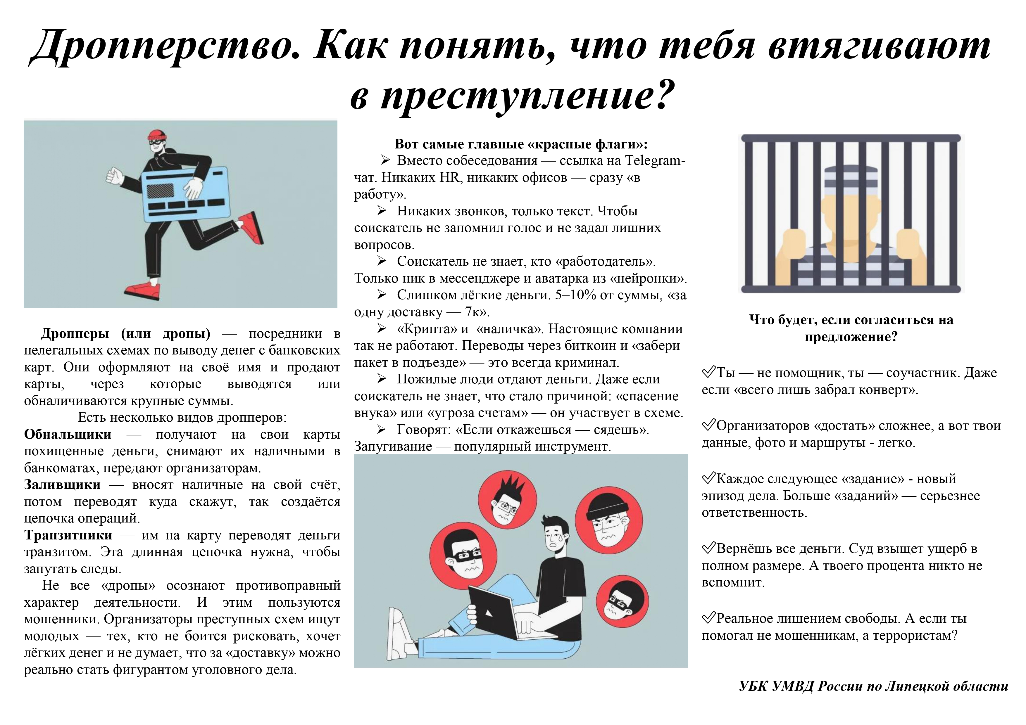 Дропперство. Как понять, что тебя втягивают в преступление?.